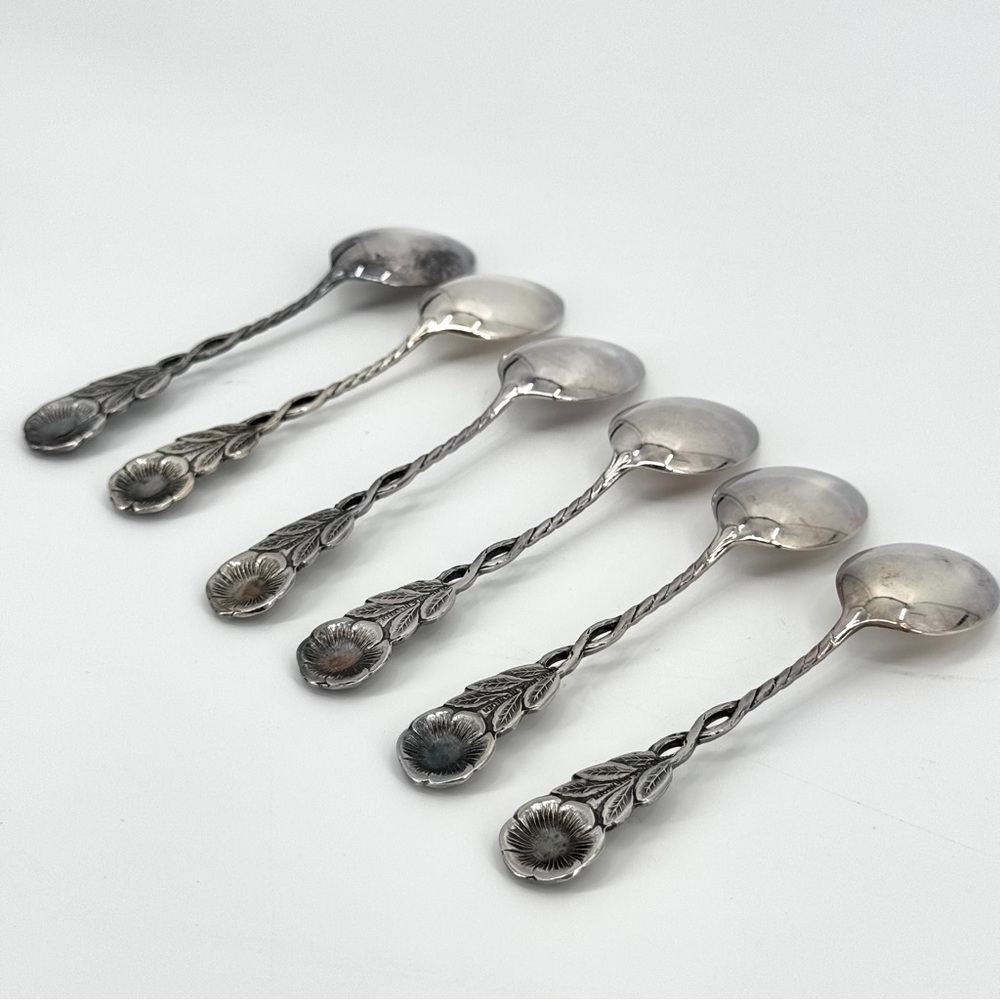 VTG Swedish Moccaskedar Demitasse Silverplate Spoons Set-of-6 - Picture 6 of 7